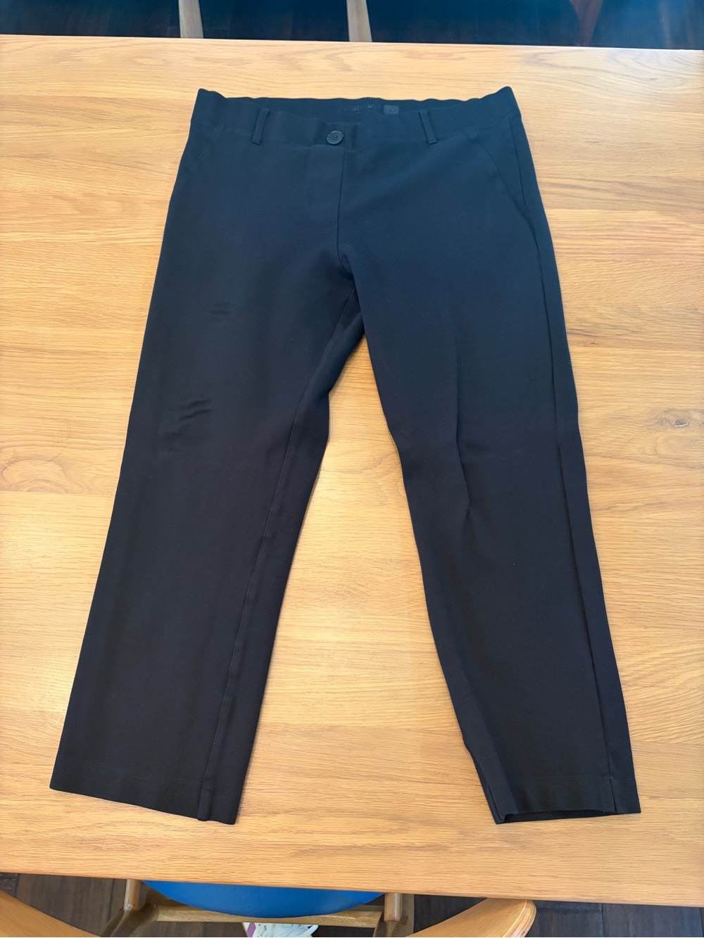 Betabrand Black Straight-Cropped Yoga Dress Pants